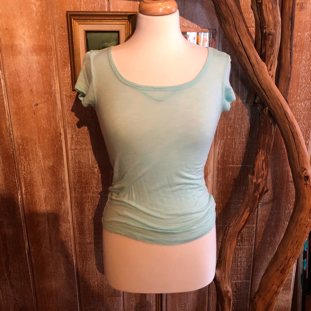 Baby teal blue Aerie basic t-shirt top